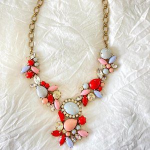 JCREW WINDSOR BLUE, PINK & RED STATEMENT NECKLACE!